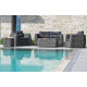 Salon de jardin design bas en résine tressée Paris Garden 4 places gris BAHAMAS