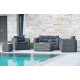 Salon de jardin design bas en résine tressée Paris Garden 4 places gris BAHAMAS