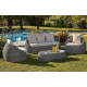 Salon de jardin design bas en résine tressée DCB Garden 5 places gris ISA