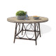 Table salon de jardin ronde 4 personnes en imitation bambou DCB Garden USHUAIA