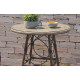 Table salon de jardin guéridon ronde 2 personnes en imitation bambou DCB Garden USHUAIA