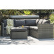 Salon de jardin design bas en résine tressée DCB Garden 5 places gris BONHEUR
