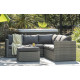 Salon de jardin design bas en résine tressée DCB Garden 5 places gris BONHEUR