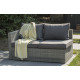 Salon de jardin design bas en résine tressée DCB Garden 5 places gris BONHEUR