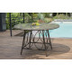 Table salon de jardin ronde 4 personnes en imitation bambou DCB Garden USHUAIA