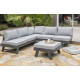 Salon de jardin d'angle en aluminium DCB Garden 5-6 places gris clair NEWYORK