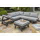 Salon de jardin d'angle en aluminium DCB Garden 5-6 places gris clair NEWYORK
