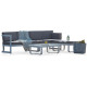 Salon de jardin bas BARCELONA en aluminium 6 personnes DCB GARDEN