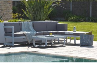Salon de jardin bas BARCELONA en aluminium 6 personnes DCB GARDEN