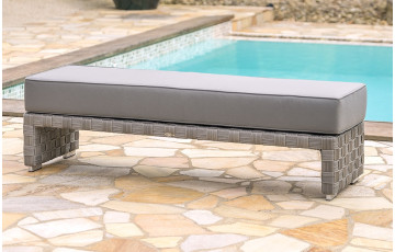 Banc de jardin en aluminium & résine tressée Paris Garden