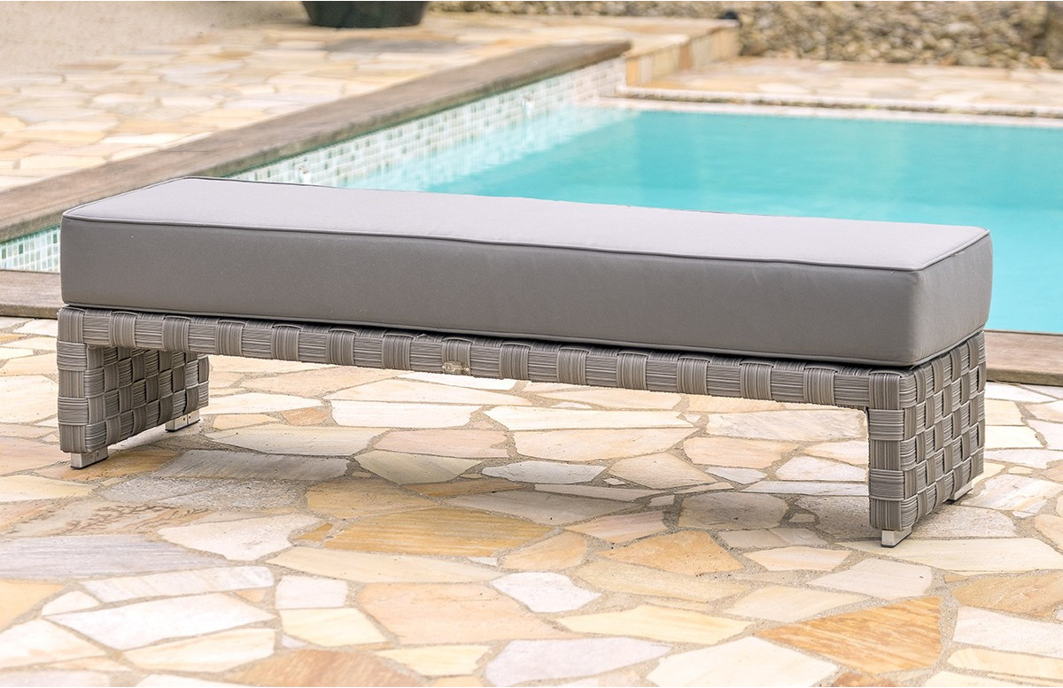 Banc de jardin en aluminium & résine tressée Paris Garden Banc de jardin en aluminium & résine tressée Paris Garden