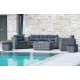 Salon de jardin design bas en résine tressée Paris Garden 7 places gris BAHAMAS