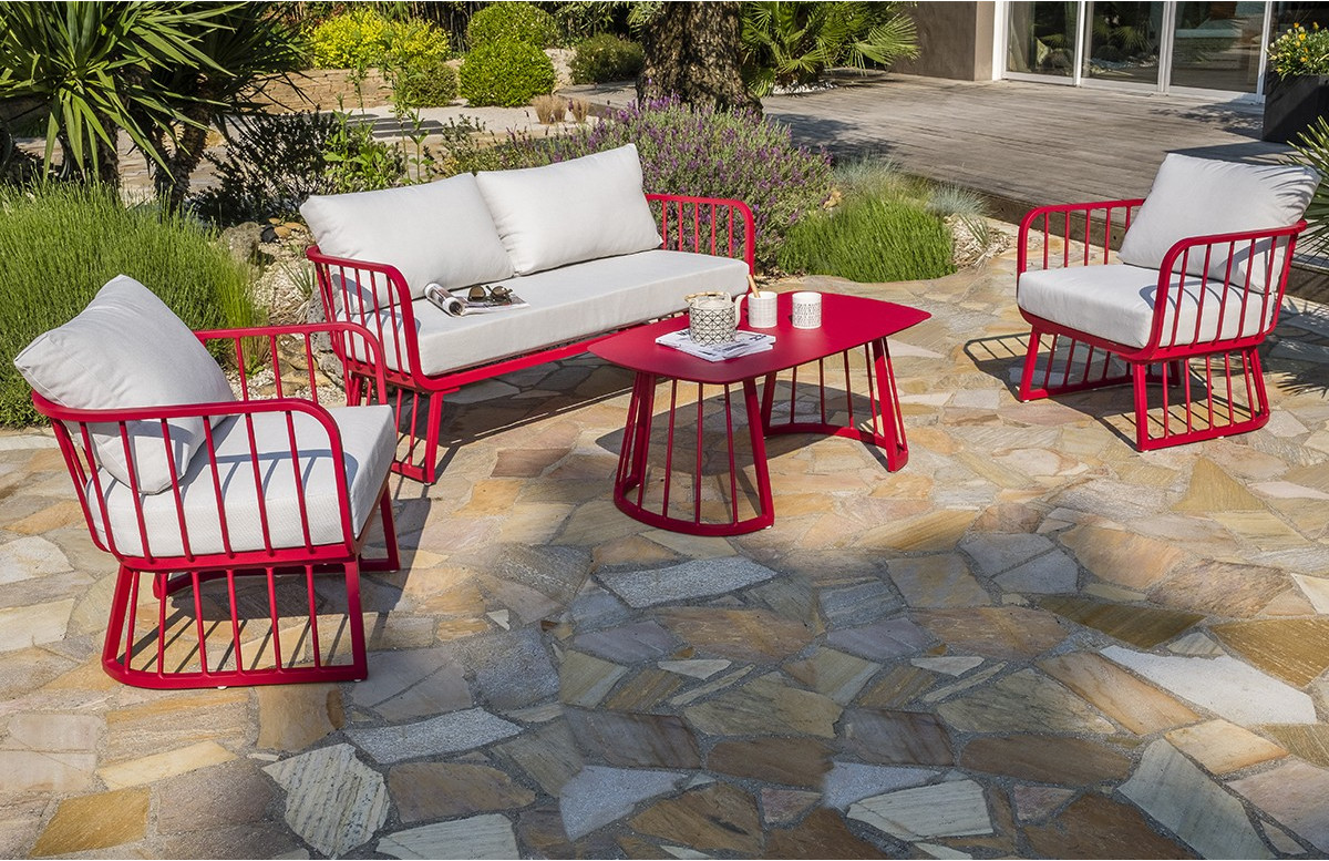 Salon de jardin design bas en aluminium 4 places APOLLINE CITY GARDEN Salon de jardin design bas en aluminium 4 places APOLLINE CITY GARDEN