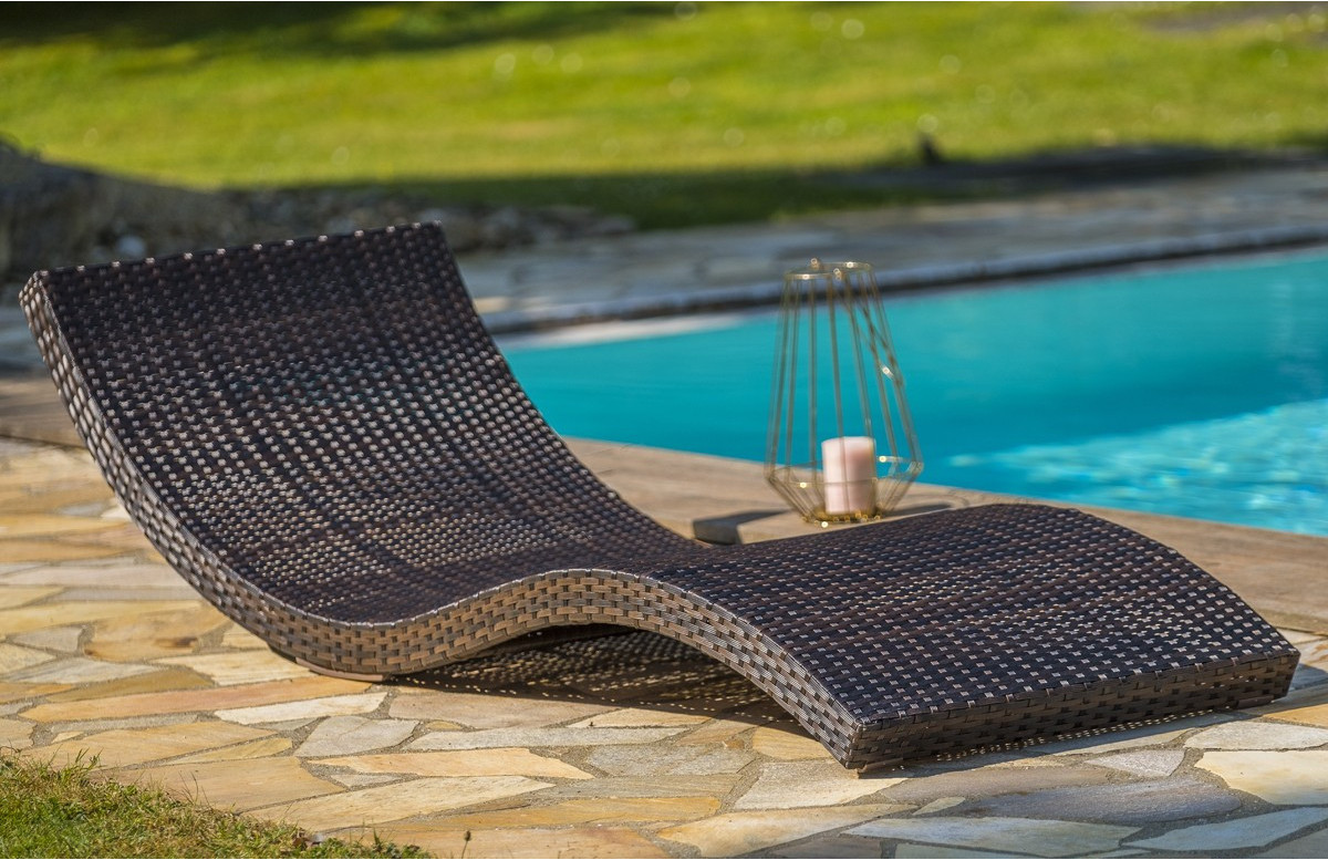 Bain de soleil design en résine tressée DCB Garden CANCUN Bain de soleil design en résine tressée DCB Garden CANCUN