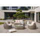 Salon de jardin design bas en résine tressée DCB Garden 5 places gris ISA