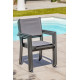 Fauteuil de salon de jardin empilables en aluminium et textilène DCB Garden TOLEDE - anthracite