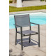 Fauteuil de salon de jardin empilables en aluminium et textilène DCB Garden TOLEDE - anthracite