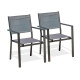 Fauteuil de salon de jardin empilables en aluminium et textilène DCB Garden TOLEDE - anthracite