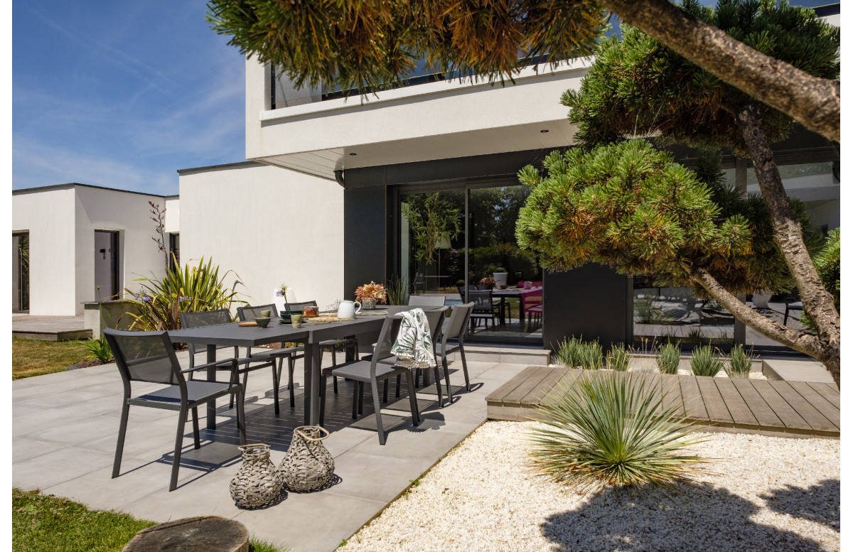 Ensemble table et chaises de jardin en aluminium 8 personnes DCB Garden COPENHAGUE Ensemble table et chaises de jardin en aluminium 8 personnes DCB Garden COPENHAGUE