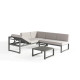Salon de jardin d'angle design bas gris anthracite 5 personnes DELORM