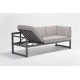Salon de jardin d'angle design bas gris anthracite 5 personnes DELORM