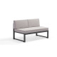 Salon de jardin d'angle design bas gris anthracite 5 personnes DELORM