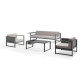 Salon de jardin design bas gris anthracite 5 personnes DELORM