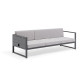 Salon de jardin design bas gris anthracite 5 personnes DELORM
