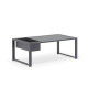 Salon de jardin design bas gris anthracite 5 personnes DELORM