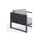 Salon de jardin design bas gris anthracite 5 personnes DELORM