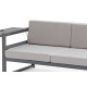 Salon de jardin design bas gris anthracite 5 personnes DELORM