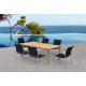 Ensemble table et chaises de jardin en teck 6 personnes DELORM