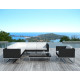 Salon de jardin design bas noir 6 personnes DELORM