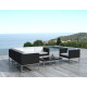 Salon de jardin design bas noir 6 personnes DELORM