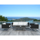 Salon de jardin design bas noir 5 personnes DELORM