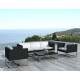 Salon de jardin design bas noir 5 personnes DELORM