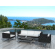 Salon de jardin design bas noir 5 personnes DELORM
