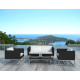 Salon de jardin design bas noir 4 personnes DELORM