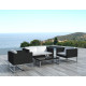 Salon de jardin design bas noir 4 personnes DELORM