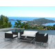 Salon de jardin design bas noir 4 personnes DELORM