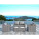 Salon de jardin design bas gris 4 personnes DELORM