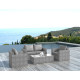 Salon de jardin design bas gris 4 personnes DELORM