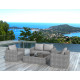 Salon de jardin design bas gris 4 personnes DELORM