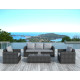 Salon de jardin design bas gris foncé 5 personnes DELORM