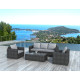 Salon de jardin design bas gris foncé 5 personnes DELORM