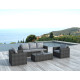 Salon de jardin design bas gris foncé 5 personnes DELORM