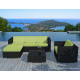 Salon de jardin design bas noir 5 personnes DELORM