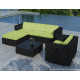 Salon de jardin design bas noir 5 personnes DELORM