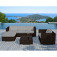 Salon de jardin design bas chocolat 5 personnes DELORM