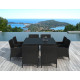 Salon de jardin encastrable noir 8 personnes DELORM